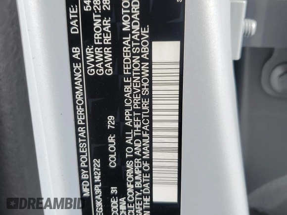 2023 Polestar 2 z VIN YSMEG3KA3PL142722, wystawiony jako Copart lot #53209675 z przebiegiem 52 975 mil mil oraz Tytuł czysty. Historia ofert i sprzedaży dostępna na DreamBid. Obrazek 13.