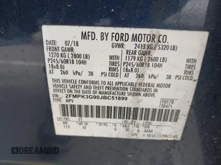 2018 Ford Edge SE z VIN 2FMPK3G90JBC51899, wystawiony jako IAAI lot #42352934 z przebiegiem 68 203 mil mil oraz . Historia ofert i sprzedaży dostępna na DreamBid. Obrazek 9.