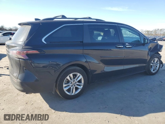 2024 Toyota Sienna XLE with VIN 5TDJSKFC4RS121247, listed as a Copart auction lot 47363055 with 33,364 mi miles and Salvage Title. Bid and sale history available at DreamBid. Image 3.