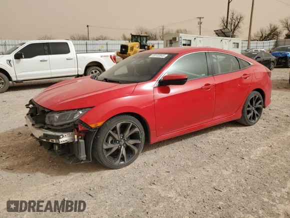 2021 Honda Civic Sedan Sport with VIN 2HGFC2F84MH536723, listed as a Copart auction lot 49102845 with 44,985 mi miles and Salvage Title. Bid and sale history available at carsss.com. Image 1.
