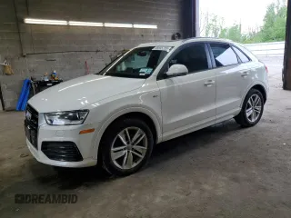 2018 Audi Q3 Premium with VIN WA1BCCFS9JR000127, listed as a Copart auction lot 58555755 with 60,295 mi miles and Salvage title. Bid and sale history available at DreamBid. Image 1.