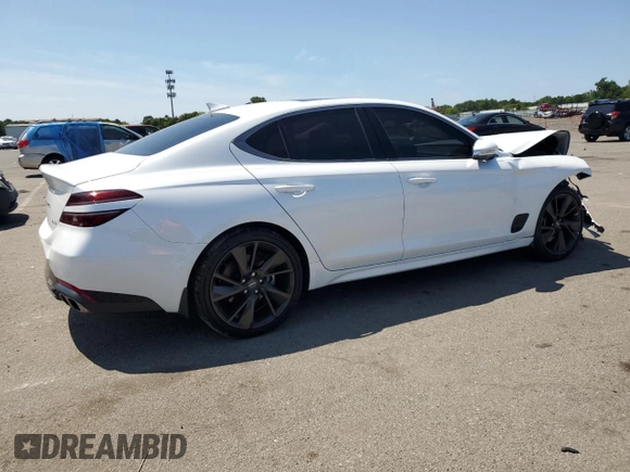 2023 Genesis G70 2.0T with VIN KMTG34TA8PU134275, listed as a Copart auction lot 63462324 with 8,017 mi miles and Salvage Title. Bid and sale history available at carsss.com. Image 3.