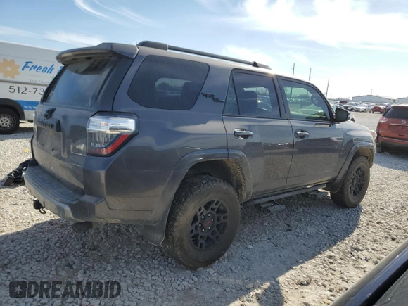 2019 Toyota 4Runner SR5 with VIN JTEBU5JR7K5697448, listed as a Copart auction lot 46839485 with 145,658 mi miles and Salvage title. Bid and sale history available at DreamBid. Image 3.