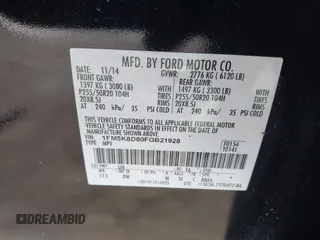 2015 Ford Explorer XLT with VIN 1FM5K8D80FGB21928, listed as a IAAI auction lot 41574394 with 94,257 mi miles and . Bid and sale history available at carsss.com. Image 9.