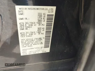 2021 Nissan Titan SL z VIN 1N6AA1ED9MN509741, wystawiony jako IAAI lot #42062139 z przebiegiem 41 291 mil mil oraz . Historia ofert i sprzedaży dostępna na DreamBid. Obrazek 9.