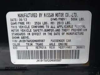 2014 Infiniti Q50 Premium with VIN JN1BV7AR2EM685587, listed as a IAAI auction lot 41777563 with 134,443 mi miles and . Bid and sale history available at DreamBid. Image 9.