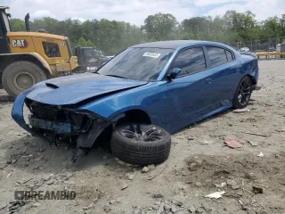 2022 Dodge Charger R/T with VIN 2C3CDXCT7NH157693, listed as a Copart auction lot 55920435 with 38,556 mi miles and Salvage title. Bid and sale history available at DreamBid. Image 1.