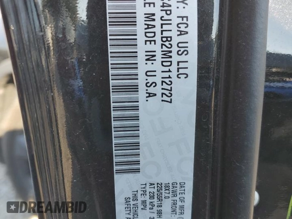 2021 Jeep Cherokee Latitude Plus с VIN 1C4PJLLB2MD112727, выставлен на аукционе Copart как лот 78202424 с пробегом 92 986 миль миль и Списание • Salvage title. История ставок и продаж доступна на DreamBid. Изображение 12.
