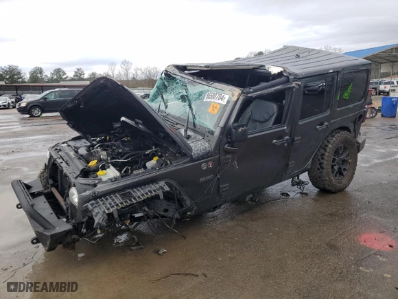 2018 Jeep Wrangler JK Unlimited Altitude with VIN 1C4BJWEG7JL803659, listed as a Copart auction lot 86580704 with 0 mi miles and Salvage Title. Bid and sale history available at carsss.com. Image 1.