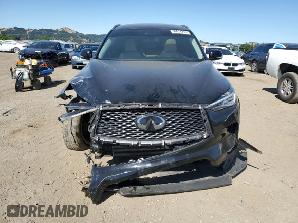 2019 Infiniti QX50 Luxe with VIN 3PCAJ5M11KF135820, listed as a Copart auction lot 58024215 with 64,340 mi miles and Salvage title. Bid and sale history available at DreamBid. Image 5.
