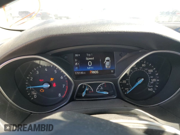 2017 Ford Focus Titanium with VIN 1FADP3N2XHL287260, listed as a Copart auction lot 50607855 with 170,146 mi miles and Salvage Title. Bid and sale history available at carsss.com. Image 9.