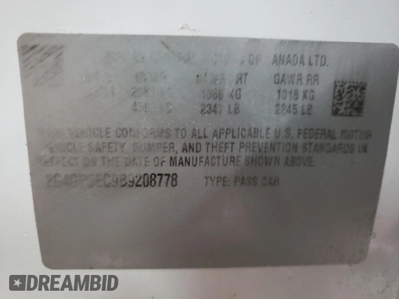 2011 Buick Regal CXL RL2 with VIN 2G4GP5EC9B9208778, listed as a Copart auction lot 44680675 with 120,574 mi miles and Clean title. Bid and sale history available at DreamBid. Image 12.