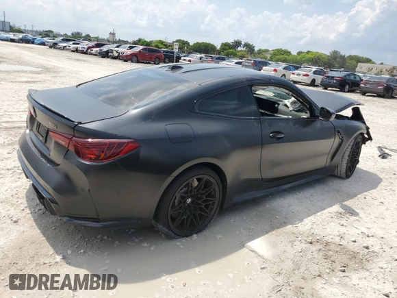 2025 BMW M4 Competition xDrive with VIN WBS33HK04SCS94755, listed as a Copart auction lot 58459765 with 7,764 mi miles and Non repairable. Bid and sale history available at DreamBid. Image 3.
