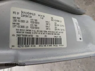 2008 Chrysler Pacifica Limited с VIN 2A8GF78X98R100762, выставлен на аукционе IAAI как лот 41462095 с пробегом 161 253 миль миль и . История ставок и продаж доступна на DreamBid. Изображение 9.