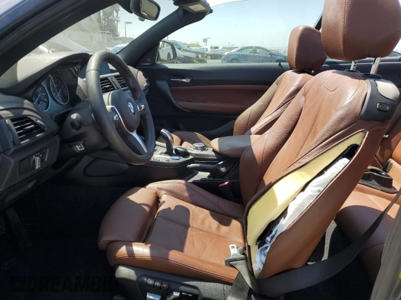2017 BMW 2 Series with VIN WBA2L1C34HV666785, listed as a Copart auction lot 61775835 with 57,386 mi miles and Salvage title. Bid and sale history available at DreamBid. Image 7.