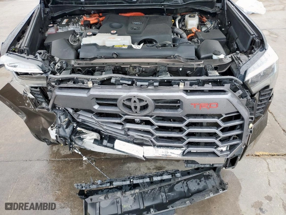 2023 Toyota Tundra 4WD 1794 Edition Hybrid with VIN 5TFMC5DB4PX020416, listed as a Copart auction lot 50457075 with 40,372 mi miles and Salvage Title. Bid and sale history available at carsss.com. Image 13.