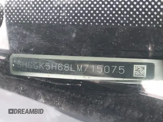 2020 Honda Fit Sport z VIN 3HGGK5H68LM715075, wystawiony jako IAAI lot #42135559 z przebiegiem Nie podano mil oraz . Historia ofert i sprzedaży dostępna na DreamBid. Obrazek 9.