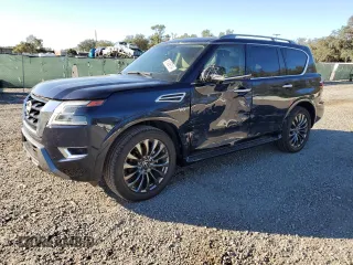 2021 Nissan Armada Platinum with VIN JN8AY2CC6M9145404, listed as a Copart auction lot 81495114 with 48,084 mi miles and Salvage Title. Bid and sale history available at carsss.com. Image 1.
