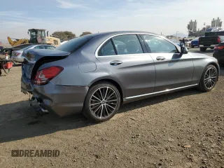 2021 Mercedes-Benz C 300 with VIN W1KWF8DBXMR638766, listed as a Copart auction lot 42577795 with 19,507 mi miles and Salvage Title. Bid and sale history available at carsss.com. Image 3.