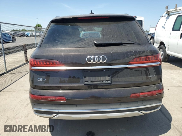 2023 Audi Q7 Premium Plus with VIN WA1LCBF74PD015442, listed as a Copart auction lot 57812485 with 25,117 mi miles and Salvage title. Bid and sale history available at DreamBid. Image 6.