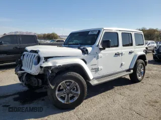 2022 Jeep Wrangler Unlimited Sahara with VIN 1C4HJXEG8NW269348, listed as a Copart auction lot 43082215 with 26,392 mi miles and Salvage Title. Bid and sale history available at DreamBid. Image 1.