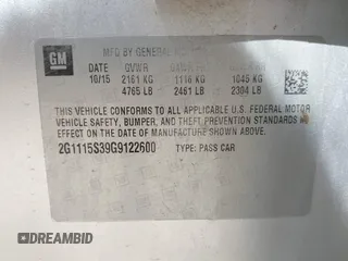 2016 Chevrolet Impala LT z VIN 2G1115S39G9122600, wystawiony jako IAAI lot #41871816 z przebiegiem 113 333 mil mil oraz . Historia ofert i sprzedaży dostępna na DreamBid. Obrazek 9.