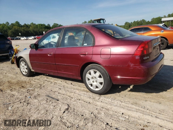 2002 Honda Civic EX with VIN 2HGES26742H561320, listed as a Copart auction lot 54975895 with 102,177 mi miles and Clean Title. Bid and sale history available at DreamBid. Image 2.