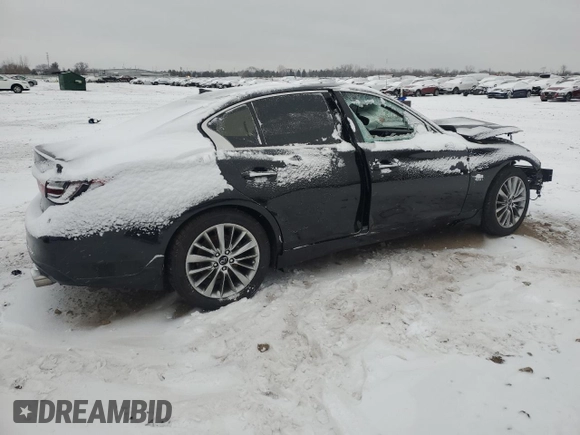 2019 Infiniti Q50 3.0t LUXE with VIN JN1EV7AR1KM590110, listed as a Copart auction lot 45049675 with 0 mi miles and Salvage Title. Bid and sale history available at carsss.com. Image 3.