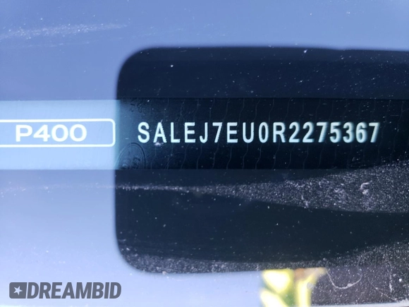2024 Land Rover Defender S with VIN SALEJ7EU0R2275367, listed as a Copart auction lot 85565334 with 9,260 mi miles and Salvage title. Bid and sale history available at DreamBid. Image 13.