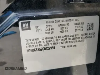 2012 Cadillac CTS with VIN 1G6DC5E52C0127950, listed as a Copart auction lot 54751175 with Not Provided miles and Clean Title. Bid and sale history available at DreamBid. Image 12.