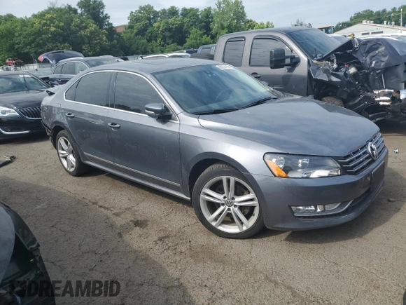 2015 Volkswagen Passat SEL Premium with VIN 1VWCV7A34FC006176, listed as a Copart auction lot 60224195 with 107,983 mi miles and Salvage title. Bid and sale history available at DreamBid. Image 4.