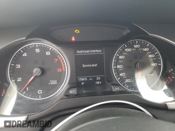 2012 Audi A4 Prestige with VIN WAUKFBFL9CN001639, listed as a Copart auction lot 46303725 with 170,415 mi miles and Salvage Title. Bid and sale history available at carsss.com. Image 9.
