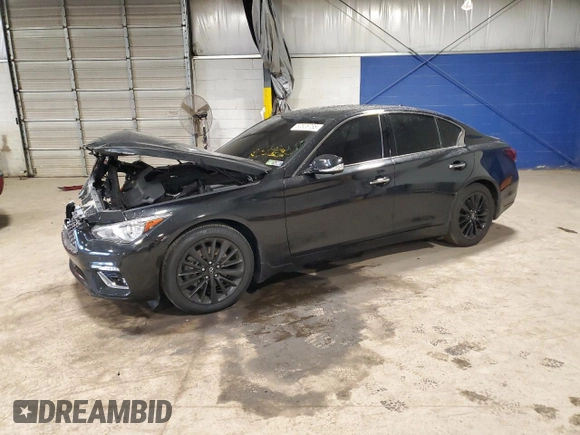 2022 Infiniti Q50 LUXE with VIN JN1EV7BR8NM340673, listed as a Copart auction lot 52626785 with 26,248 mi miles and Salvage Title. Bid and sale history available at carsss.com. Image 1.