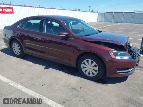 2013 Volkswagen Passat S with VIN 1VWAP7A31DC029851, listed as a IAAI auction lot 42191963 with 24,862 mi miles and . Bid and sale history available at DreamBid. Image 1.