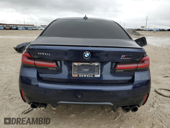 2021 BMW M5 with VIN WBS83CH08MCF62017, listed as a Copart auction lot 85252854 with 0 mi miles and Salvage Title. Bid and sale history available at carsss.com. Image 6.