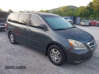 2005 Honda Odyssey EX-L with VIN 5FNRL38605B406281, listed as a IAAI auction lot 42582488 with 185,862 mi miles and . Bid and sale history available at DreamBid. Image 1.