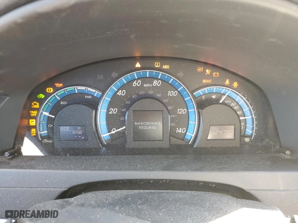 2012 Toyota Camry Hybrid XLE with VIN 4T1BD1FK6CU010696, listed as a Copart auction lot 44035955 with 124,790 mi miles and Salvage Title. Bid and sale history available at carsss.com. Image 9.