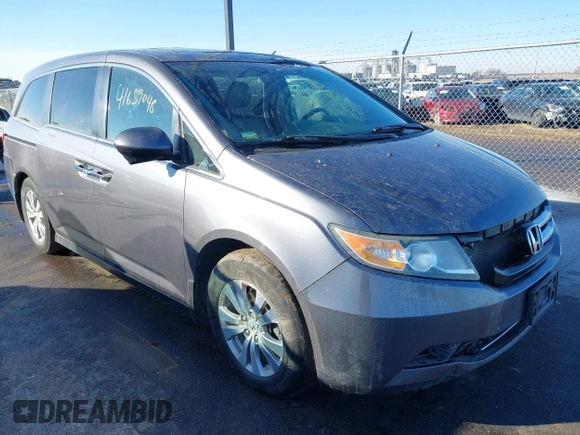 2014 Honda Odyssey EX-L with VIN 5FNRL5H61EB079739, listed as a IAAI auction lot 41659048 with 137,012 mi miles and . Bid and sale history available at carsss.com. Image 1.