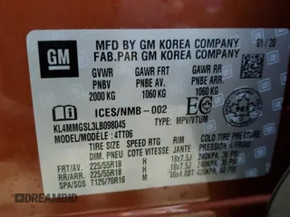 2020 Buick Encore GX Essence с VIN KL4MMGSL3LB098045, выставлен на аукционе Copart как лот 48486385 с пробегом 9 676 миль миль и Списание • Salvage title. История ставок и продаж доступна на DreamBid. Изображение 14.