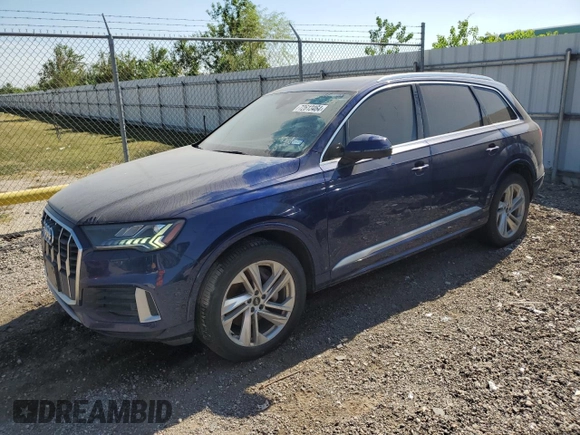 2021 Audi Q7 Premium Plus with VIN WA1LJAF74MD023455, listed as a Copart auction lot 72613464 with 56,968 mi miles and Salvage title. Bid and sale history available at DreamBid. Image 1.