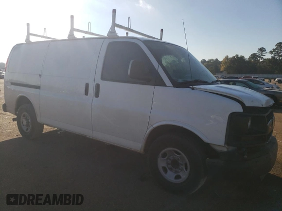 2014 Chevrolet Express Cargo Van with VIN 1GCWGFCA2E1194237, listed as a Copart auction lot 77768844 with 164,426 mi miles and Salvage Title. Bid and sale history available at carsss.com. Image 4.