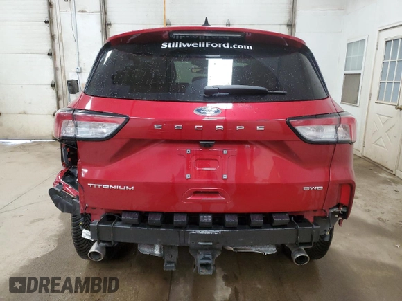 2022 Ford Escape Titanium with VIN 1FMCU9J92NUB45698, listed as a Copart auction lot 54435835 with 11,417 mi miles and Salvage title. Bid and sale history available at DreamBid. Image 6.
