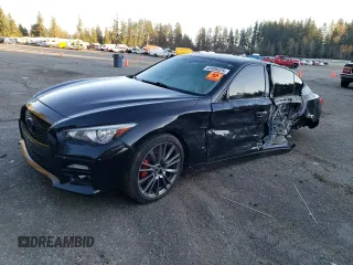2017 Infiniti Q50 Red Sport 400 with VIN JN1FV7AP0HM851156, listed as a Copart auction lot 42408325 with 33,842 mi miles and Salvage Title. Bid and sale history available at carsss.com. Image 1.
