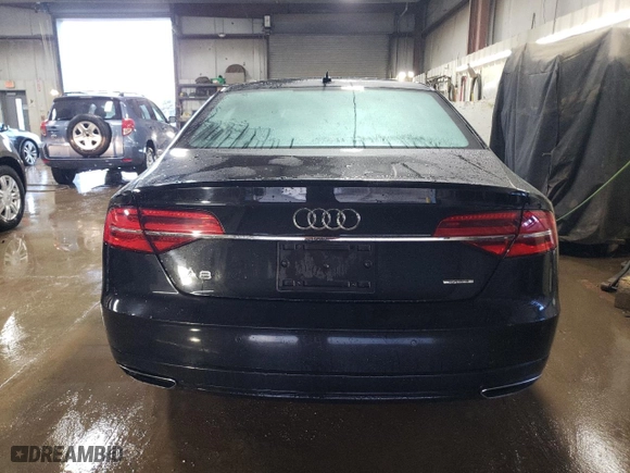 2017 Audi A8 L with VIN WAU44AFD2HN014533, listed as a Copart auction lot 46684705 with 94,030 mi miles and Salvage Title. Bid and sale history available at carsss.com. Image 6.