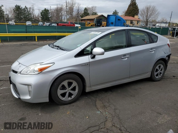 2014 Toyota Prius Four with VIN JTDKN3DU3E1764466, listed as a Copart auction lot 51281705 with 96,453 mi miles and Salvage Title. Bid and sale history available at DreamBid. Image 1.