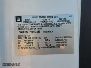 2008 Saturn Outlook XE with VIN 5GZER13728J192827, listed as a Copart auction lot 48772185 with 0 mi miles and Clean Title. Bid and sale history available at carsss.com. Image 14.