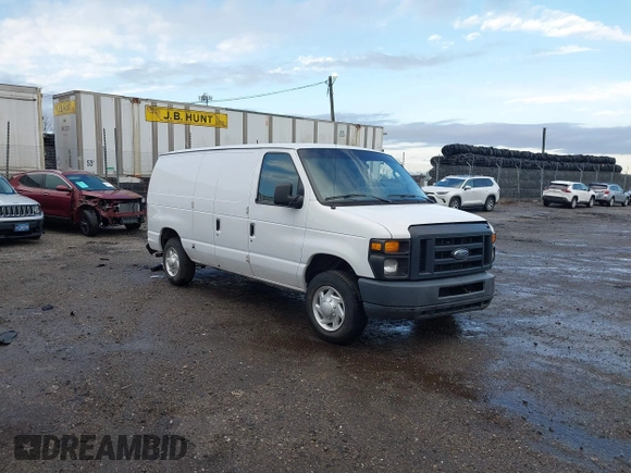 2013 Ford Econoline Cargo Commercial with VIN 1FTNE1EW2DDB11061, listed as a IAAI auction lot 41808318 with 230,677 mi miles. Bid and sale history available at carsss.com. Image 1.