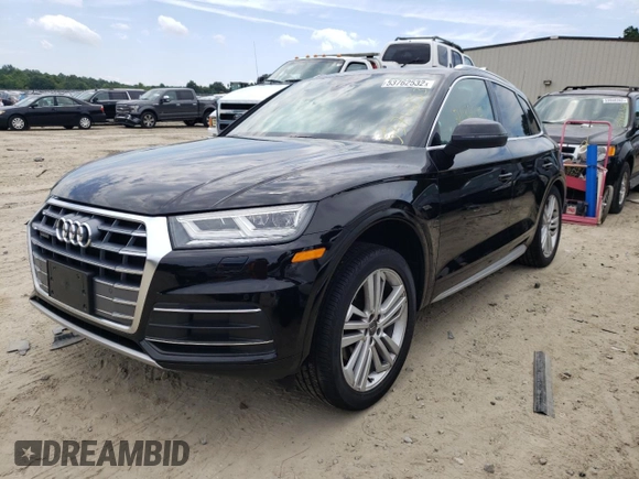 2020 Audi Q5 Premium Plus with VIN WA1BNAFY2L2104053, listed as a Copart auction lot 53762532 with 20,405 mi miles. Bid and sale history available at carsss.com. Image 2.