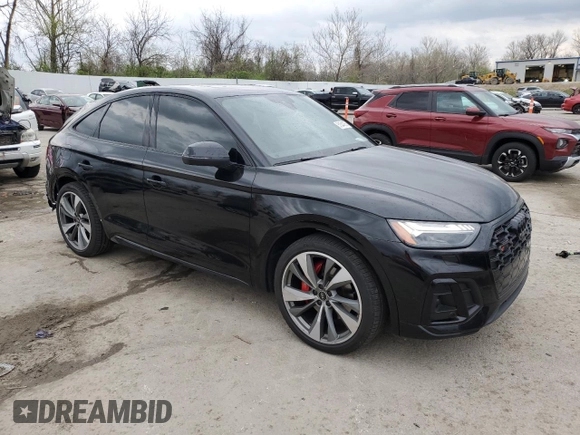 2021 Audi SQ5 with VIN WA134BFYXM2068952, listed as a Copart auction lot 51544055 with 42,690 mi miles and Salvage Title. Bid and sale history available at DreamBid. Image 4.