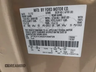 2013 Ford F-150 XL with VIN 1FTEX1CM2DFA94729, listed as a IAAI auction lot 41995108 with 283,724 mi miles. Bid and sale history available at carsss.com. Image 9.